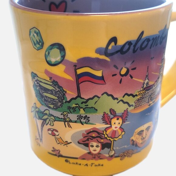 Colombia Luke-A-Tuke Colorful 3-D Relief Coffee Mug - Picture 8 of 9